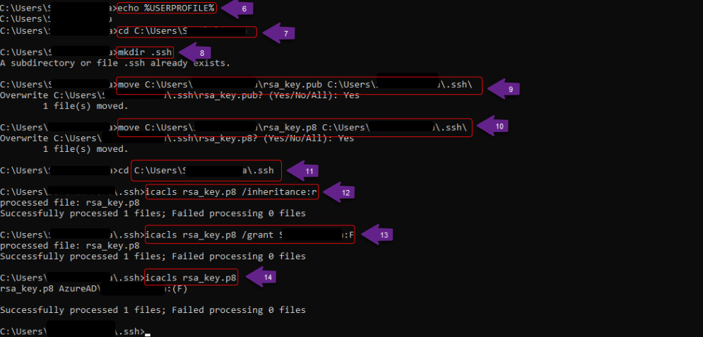 store private and public keys securely snowflake connection