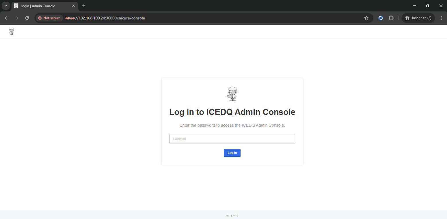 access icedq admin console